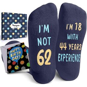 HAPPYPOP Birthday Gifts For Men Women In Their 60s - Grandpa Grandma Birthday Socks With Greeting Card