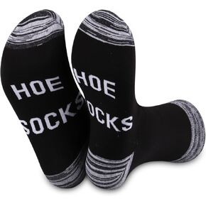 JXGZSO Funny Naughty Gift Hoe Socks Funny Overnight Gift Hilarious Gag Socks Humor Adult Gift Sarcasm Saying Socks