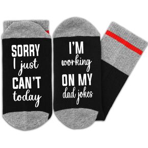 Sorry I Just Cant Today I M Working On My Dad Jokes Socks, New dad Gift, Funny Socks for Men, New mom Gift, Gifts for dad, Gifts for Men who Have Everything.(091) Pink