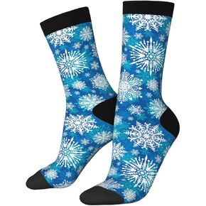 Merry Christmas Socks for Men Youth Boys Christmas Snowflakes Football Softball Soccer Baseball Accessories Socks