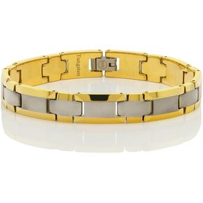Gold & Matte Finished Men's Tungsten Bracelet