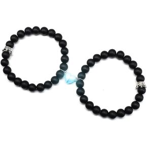 Matching Bracelets for Couples Best Friends Bff, Matching Spider Kitty Bracelet Halloween Christmas Birthday Jewelry Gifts for Women Teen Girls Bestie Gf Bf（luminous）