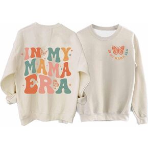 Mama Sweatshirt for Women In my Mama Era Sweatshirt Mom Life Casual Long Sleeve Pullover Crewneck Sweater Top