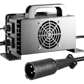 1400W Lead Acid Battery Charger 48 Volt 15 AMP 3-Pin Round Plug Club Car DS and Precedent Golf Carts
