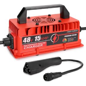 15 Amp 48 Volt Golf Cart Battery Charger for Club Car DS & Precedent, 4-6H Full Charge, Trickle Charge, for Lead Acid Batteries, Replace Club Car Charger 48 Volt, Golf Cart Charger 48 Volt