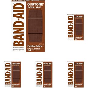 Band-Aid Brand Ourtone Adhesive Bandages, Flexible Protection & Care of Minor Cuts & Scrapes, Quilt-Aid Pad for Painful Wounds, BR45, Assorted Sizes, 30 ct, Pack of 3