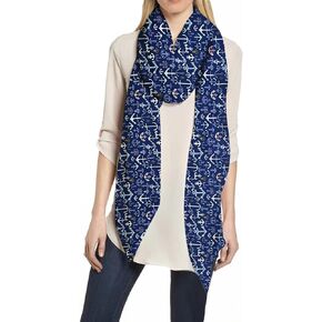 Lina & Lily Anchor Print Women's Scarf Shawl Wrap Lightweight