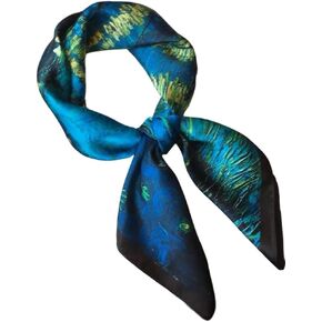 100% Pure Mulberry Silk Scarf 27"x27" Natural Silk Breathable Lightweight Digital Printed Neckerchief Scarves