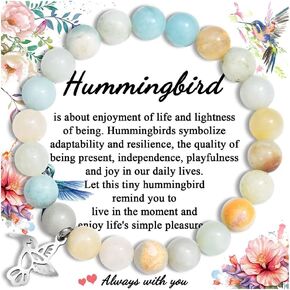 Leyung Hummingbird Gifts for Women, Inspirational Hummingbird Bracelet Jewelry Gifts, Christmas Birthday Retirement Gifts for Her Women Friends Sisters Mom