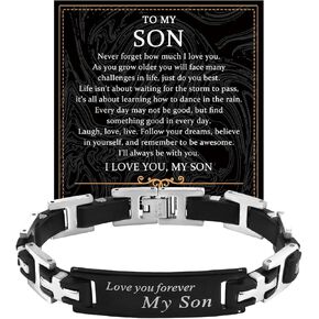 FANCIBAND Mens Bracelet Stainless Steel Bracelets For Man/Son/Dad Birthday Father'S Day Anniversary Christmas Gifts For Men