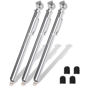 Pencil Tire Pressure Gauge (10-75PSI) Stainless Steel Body and Metal Made Nozzle 3 Measurements for Cars, Pickups, RVs, Bicycles (5 Pack)