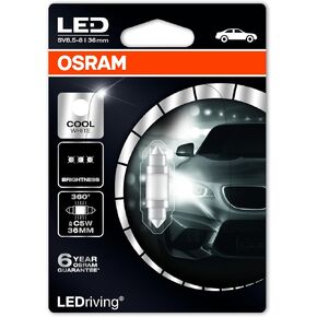 OSRAM LED Premium Retrofit SV8.5-8 36mm, C5W, interior lights, 6498CW-01B, Cool White, 12V, single blister (1 piece)