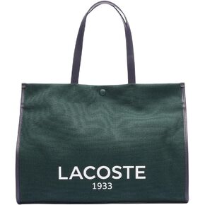 Lacoste Hertiage Canvas Cotton Tote Bag, Sinople/Abysm, One Size