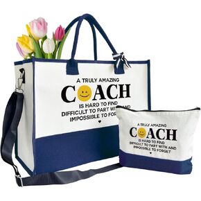 Amazing Coach Handbags Gifts, Canvas Tote Bag for Women, Coach Gifts, Cosmetic Bag, Beach Bag and Makeup bag, Travel Bag Gifts for Coach, Canvas Tote Bag With Zipper, Coach Birthay Christmas Gifts A55