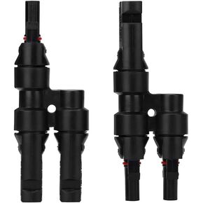 BAYM Solar Panel T Branch 2 to 1 MMF + FFM Cable Connector Solar Wire Connector T-Type T2 Coupler Combiner(1 Pair)