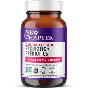 New Chapter Weight Management Probiotic - 60 ct (2 Month Supply), Probiotics for Men & Women with Prebiotics and Probiotics + 100% Vegan + Soy Free + Non-GMO