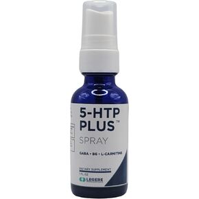 5-HTP Plus GABA, B6, L-Carnitine Supplement Spray 1 fl oz. Supports Sleep and Relaxation.