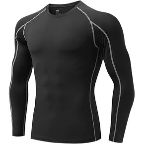 1 or 3 Pack Men's Compression Shirts Long Sleeve Athletic Workout Gym T-Shirt Active Running Baselayer Undershirts