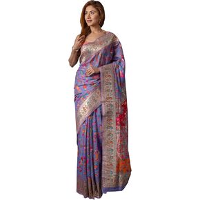 Beautitude banarasi silk sarees for women indian sarees for women lavender soft silk saree with kashmiri Indian style saree for women gifts Indian Saree Blouse bollywood sarees for women party wear