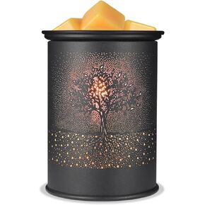 Metal Wax Melt Warmer, Candle Wax Warmer for Scented Wax Melter,Electric Wax Melts Wax Cubes Black Candle Lamp for Home Office Decor,Wax Burner as Gifts for Mom Grandma Women Girls (Tree)…