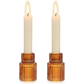 Candle Holder Glass Candlestick Holders: Hewory 10PCS Clear Taper Candle Holders Bulk for Table Centerpiece, Glass Candle Holder Candle Stick Holder Decor for Christmas Wedding Party Bridal Showers