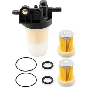 Fuel Filter Assembly Fit for Kubota L-Series B-Series M-Series and Fit for RTV Tractor Replace PF9911 33830 6A320-58862 6A320-58860 6A320-59912 with 2*Filter & 2*O-Rings