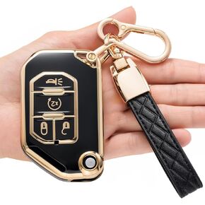 Key Fob Cover for Jeep,Soft TPU Key Case Shell Compatible with Jeep 2020 2021 Gladiator JT Sahara JLU 2018-2021 Jeep Wrangler JL JLU Rubicon