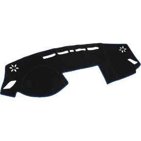 Dash Cover - Car Center Console Non-Slip Dash Board Mat - for Mitsubishi Outland Eclipse 2019-2023 - Polyester Black Blue - 1Pc