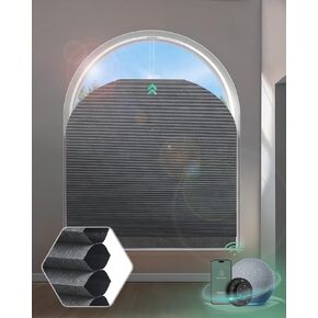 Yoolax Smart Cellular Shades, Motorized Arch Window Shades Honeycomb Blinds Motorized Blinds, Half Circle Cellular Shades Fabric Samples (Multi-Color)