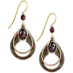Silver Forest Earrings - ornate key hole open teardrops