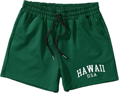 GORGLITTER Men's Graphic Letter Track Shorts Drawstring Waist Summer Cool Shorts with Pockets in Saudi Arabia