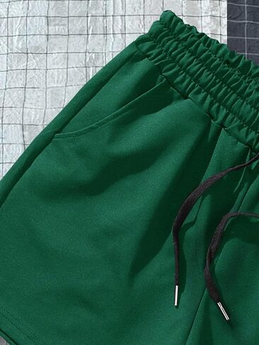 GORGLITTER Men's Graphic Letter Track Shorts Drawstring Waist Summer Cool Shorts with Pockets in Saudi Arabia