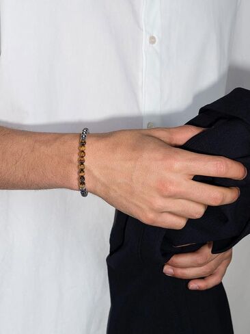 GAVU 6mm Triple Protection Bracelet for Men, Hematite Tiger Eye Obsidian Bracelet, Crystal Bracelet for Men in Saudi Arabia