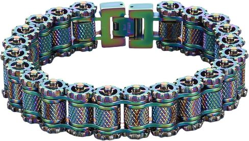 Men's Fashion Personalized Bracelet Titanium Alloy Bangle Cuban Link Curb Chain Bicycle Motorcycle Chain Stainless steel Polished Hip Hop Jewelry Cool Bracelet for Men in Saudi Arabia