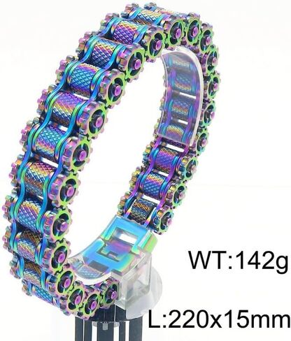Men's Fashion Personalized Bracelet Titanium Alloy Bangle Cuban Link Curb Chain Bicycle Motorcycle Chain Stainless steel Polished Hip Hop Jewelry Cool Bracelet for Men in Saudi Arabia
