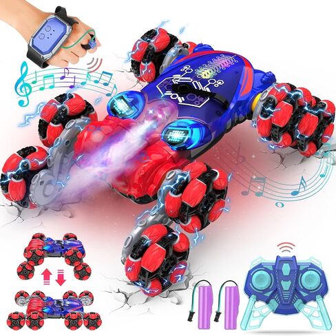 Gesture RC Car - ألعاب سيارات حيلة RC بمستشعر الإيماءات للأولاد والبنات الذين تتراوح أعمارهم بين 6-12 عامًا، 2.4 جيجا هرتز 4WD سيارة تويست بجهاز تحكم عن بعد مع أضواء وموسيقى - أفضل هدايا عيد ميلاد للأطفال in Saudi Arabia