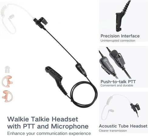 HAOSHENGDA Motorola XPR 3500e Earpiece with Mic Compatible with Motorola Radios XPR 3300, XPR 3500, XPR3300e, XPR3500e, XPR 3000e Acoustic Tube Headset with PTT Mic in Saudi Arabia