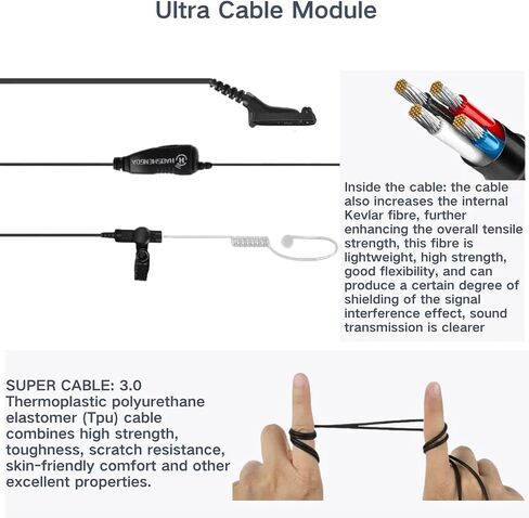 HAOSHENGDA Motorola XPR 3500e Earpiece with Mic Compatible with Motorola Radios XPR 3300, XPR 3500, XPR3300e, XPR3500e, XPR 3000e Acoustic Tube Headset with PTT Mic in Saudi Arabia