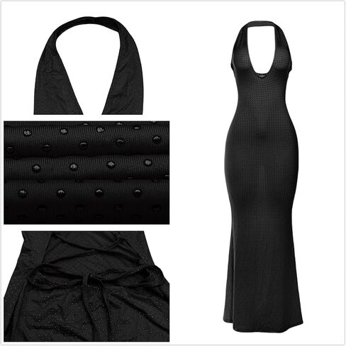 فستان نسائي طويل مثير بياقة على شكل V بدون ظهر، فستان طويل رائع للحفلات المسائية in Kuwait