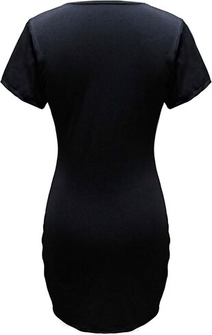 Women's Summer Casual Crew Neck Bodycon Short Mini Dress T Shirt Sheath Dresses in Saudi Arabia
