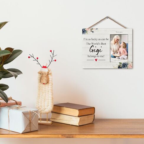 Meme Gifts 4X6 Picture Photo Frames, I Am As Lucky As Can Be The Best Meme Belong To Me Wood Photo Frame, Meme Christmas Birthday Mother’S Day Gifts Picture Frame for Wall Tabletop Display in Kuwait