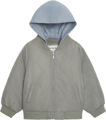 Carter's Boys' Midweight Quilted Bomber Jacket with Sweatshirt-Style Hood in Saudi Arabia
