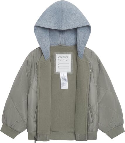 Carter's Boys' Midweight Quilted Bomber Jacket with Sweatshirt-Style Hood in Saudi Arabia