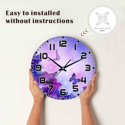 ساعة حائط البيسبول 10 بوصة مستديرة بيضاء رياضية كرة صامتة غير موقوتة ساعات حائط خشبية تعمل بالبطارية سهلة القراءة ساعة حائط مزخرفة لغرفة النوم والمطبخ وغرفة المعيشة والحمام in Kuwait