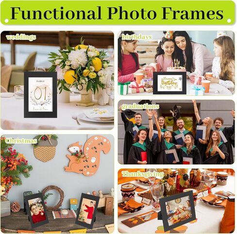 50 Pack Paper Picture Frames 4 x 6 Inches, Cardboard Photo Frames with Easels, DIY Craft Picture Frames for Wall or Table Top (Black) in Saudi Arabia