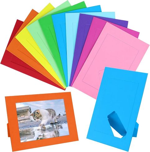 50 Pack Paper Picture Frames 4 x 6 Inches, Cardboard Photo Frames with Easels, DIY Craft Picture Frames for Wall or Table Top (Black) in Saudi Arabia