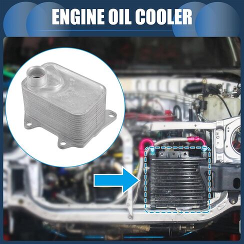 مبرد زيت المحرك، مبرد زيت ناقل الحركة رقم 06L117021C لـ A3 A4 A5 سبائك الألومنيوم باللون الفضي، قطعة واحدة in Saudi Arabia