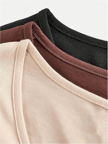 SOLY HUX Girl's Ruched Long Sleeve Shirts 3 Packs V Neck Basic Spring Fall T-Shirts Tops in Kuwait