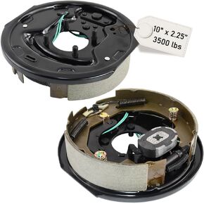 10" x 2-1/4" Electric Trailer Brake Assembly for 3500 lbs,4 Hole-Mounting for Brake System Part Replacement 1 Right and 1 Left