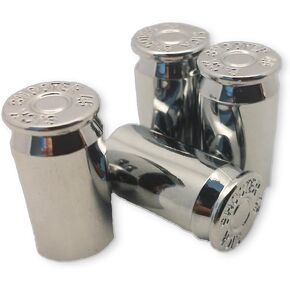 No Freeze 45 Caliber Shell Valve Stem Caps 4pk (SuperChrome) for All Cars Trucks and Motorcycles